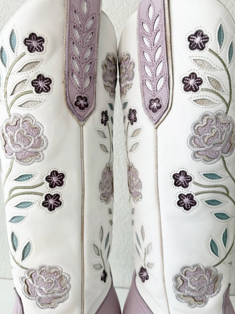 Lane KENZIE Knee High Womens Cowboy Boots Purple White Western Cowgirl Tall 8.5 - Picture 9 of 13